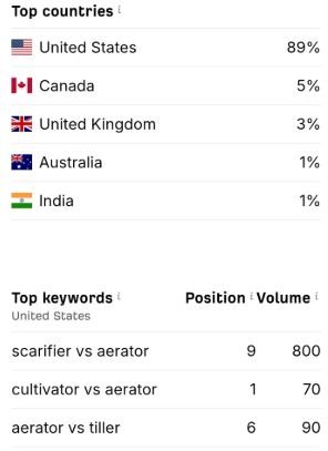 Belltowercn traffic top countries and top keywords